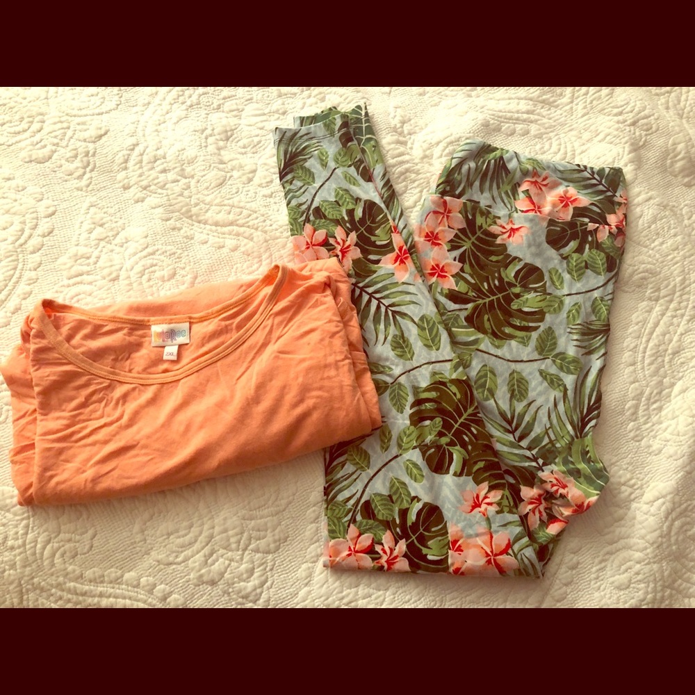 LulaRoe TC leggings and 2X Irma